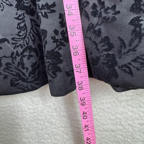 Simply Liliana Kleid Damen 14 grau schwarz Blumen beflockt V-Ausschnitt Fit & Flare - Bild 10 von 12