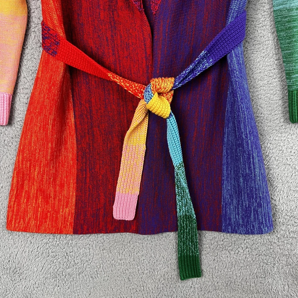 Alice + Olivia Marketta Wool Belted Rainbow Cardigan Sweater Womens XS RARE - Image 4 of 4