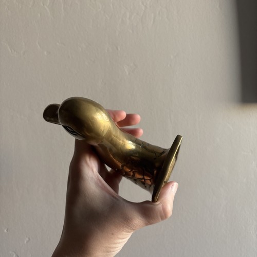 Vintage Brass Duck Mallard Head Wall Mount Hanger Made In Korea - Picture 6 of 6