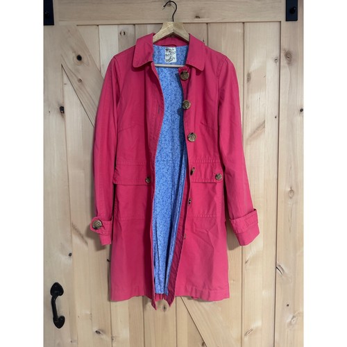 Tulle Anthropologie | Pink 100% Cotton Trench Pea Coat | Size Medium - Picture 16 of 20