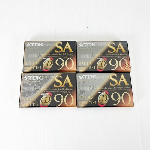Set of 4 TDK SA90 High Bias Type II 90 Min Blank Cassette Tapes Sealed