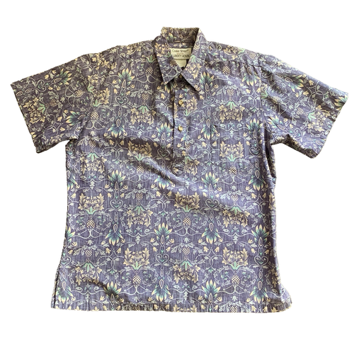 Cooke Street L Liberty House Hawaiian Purple Paisley Pineapple Pullover Shirt - Picture 2 of 4