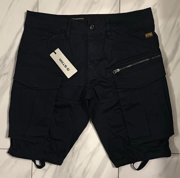 G-Star Raw Men's Rovic Zip Cargo Shorts Dark Blue New