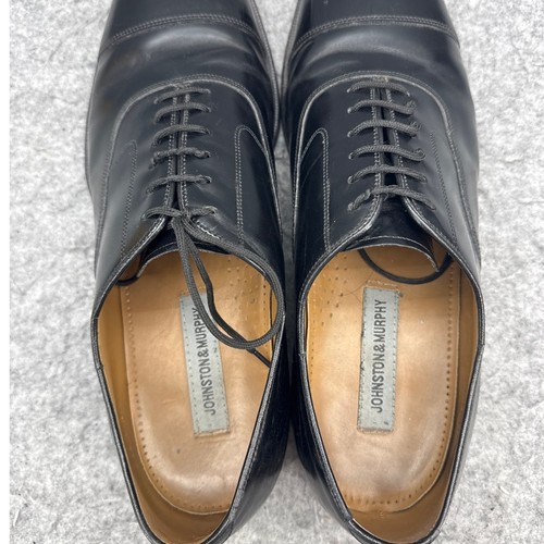 Johnston & Murphy Black Leather Cap Toe Oxford Dress Shoe Men 12 - Picture 8 of 9