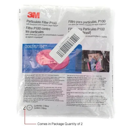 3M? Filtro Antiparticolato 2097/07184 (AAD), P100 Protezione Respiratoria, 2/PK - Foto 2 di 4