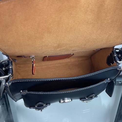 Coach CT721 Leather Soft Tabby Shoulder Bag Crossbody Black 2410M Outlet - Picture 3 of 9