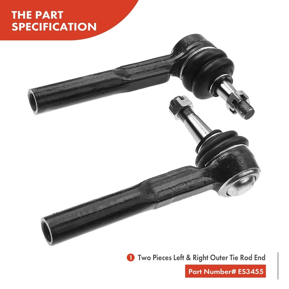 Kit de extremo de barra de amarre de piñón y cremallera delantera de 5 piezas para Chevrolet Uplander Pontiac Saturn Foto 4 de 4