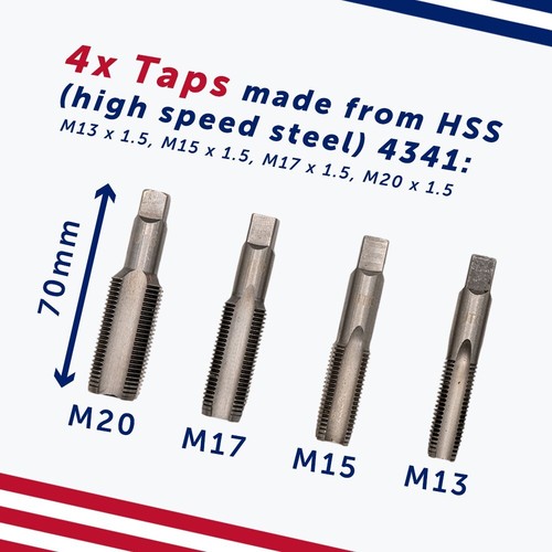 64pc Oil Pan Thread Sump Repair Kit Gearbox Drain Plug Tool Set M13 M15 M17 M20 - Picture 6 of 11