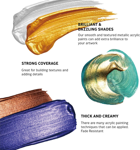 Juego de Pintura Acrílica Metálica INK LAB 8 Colores Pinturas Metálicas No Tóxicas para Rocas - Imagen 3 de 6