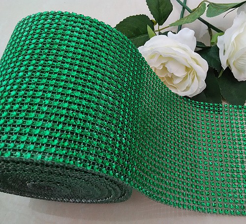 4,5" x 10 Yards Hochzeit Dekoration Zubehör Strass Diamant Wraps Band Netz - Bild 11 von 13