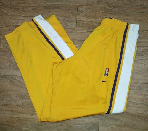 Vintage Nike LA Lakers Warm Up Snap Off Hose Herren XXL 2XL Gold 34’’ Schrittlänge - Bild 2 von 9