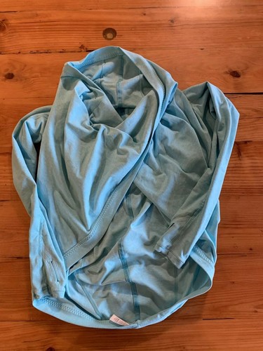 Ivivva Lululemon Girls Sz 12 Turquoise Four Count Shrug Wrap Pull Over Top Shirt - Picture 1 of 5