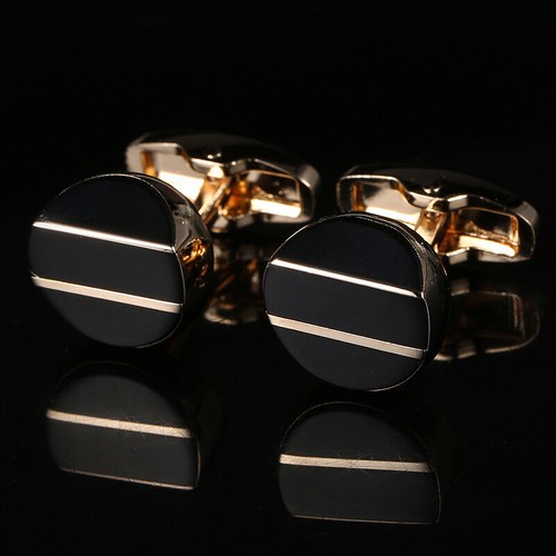 Men's Enamel Cufflinks Silver Round Personalised Cufflinks Men's French Buttons - Picture 3 of 8