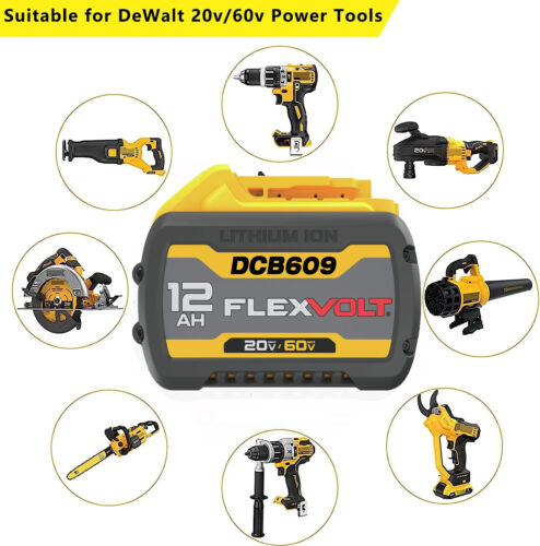 20V/60V MAX 12.0Ah Lithium-lon Tool Battery For DEWALT FLEXVOLT DCB609 - Picture 6 of 6