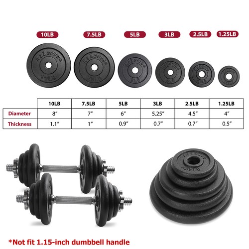 A2ZCARE Standard Gusseisen Hantelscheiben 1 Zoll Mittelloch für Hantel - Bild 59 von 88