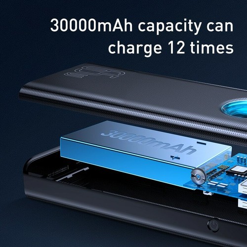 Baseus 65W Power Bank 30000mAh PD Portátil Batería Externa 5 Puertos Para iPhone Samsung - Imagen 9 de 12