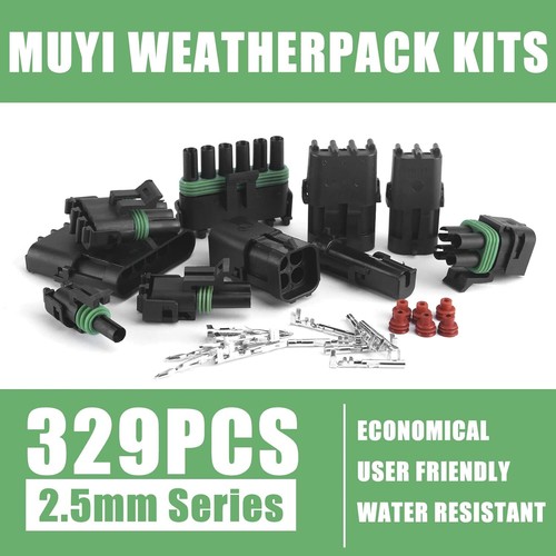 MUYI 329PCS Weather Pack Connectors Kit 23 Sets Waterproof Connector 1/2/3/4/6 - Picture 4 of 11