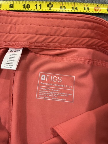 Figs Technical Medical Kade Cargo Scrub Pants XL Tall Hot Coral - 第 5/11 張圖片