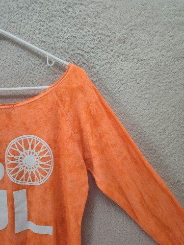 SoulCyle Women Sweatshirt Small Orange Cotton Blend Long Sleeve Pockets Pullover - Bild 12 von 17