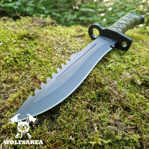 Jagdmesser Knife Bowie Hunting Camping Messer Gürtelmesser Fahrtenmesser Scheide - Bild 4 von 8