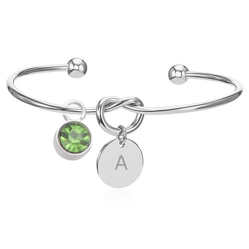 Initial Letters Charm Love Knot Bridesmaid Bracelet Rose Gold Silver Women Gift - Picture 4 of 50
