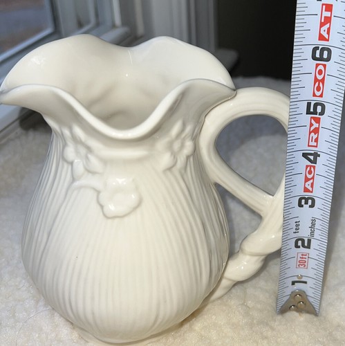 I. Godinger & Co. 6” Creamer Pitcher Ivory Floral Wrap Handle Detail - Picture 1 of 11