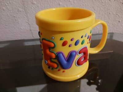Name: EVA, NEW Personalized Kids Childs Mug Cup Plastic 10oz. 3D John Hinde
