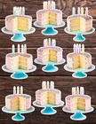 Birthday Cake Die Cut Vinyl Stickers Set Scrapbooking Laptop Waterbottle