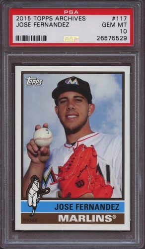 2015 Topps Archives 117 Jose Fernandez PSA 10 Gem Mint - Picture 2 of 2