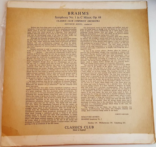 Classics Club Symphony Orchestra - Brahms - Symphony No. 1 - X2522 - 12" Record - Picture 2 of 4