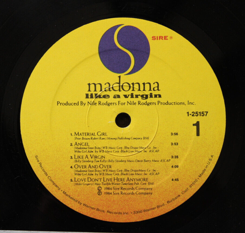 Madonna - Like A Virgin Vinyl LP - 1984 First Press - Sire 1-25157 - Picture 4 of 4