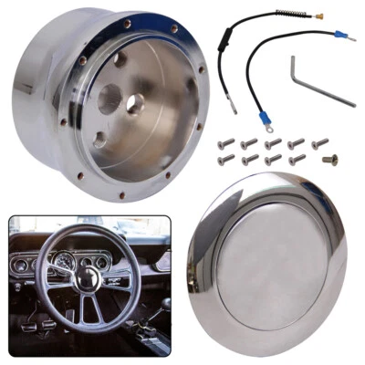 9 Loch Chrom Aluminium Lenkrad Adapter für GMC Chevy 1969-1994 Hot Rod - Bild 1 von 4