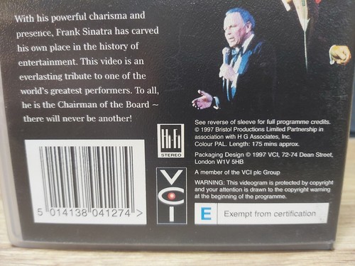 FRANK SINATRA My Way 3 Live Concerts VHS Video Tape Retro Vintage Film Movie - Foto 5 di 5