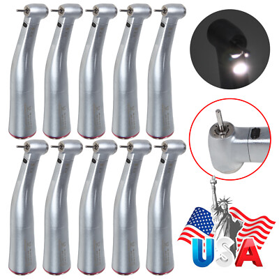 1-10 NSK Style Dental 1:5 Increasing LED Fiber Optic Contra Angle Handpiece MX