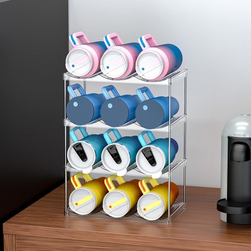 Yieach 4 PCS Stackable Water Bottle Pack of 4 - Hold 12 Bottles, Clear - Picture 7 of 7