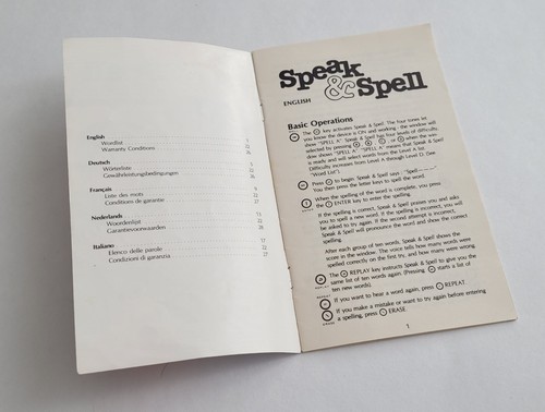⚠️BOITE & NOTICE ⚠️- Speak & Spell Electronic - Texas Instruments - 1989 - Picture 10 of 11
