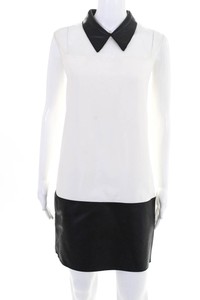 3-1-Phillip-Lim-Womens-Crew-Neck-Sleeveless-Leather-Trim-Dress-Ivory-Size-6