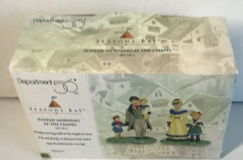 Dept. 56 Seasons Bay 1998 Sunday Morning At The Chapel #56.53311 2 Pcs. - Picture 1 of 6