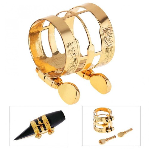 Alto Sax Clarinet Mouthpiece Ligature Saxophone Parts Clip Carved Metal - Picture 1 of 7