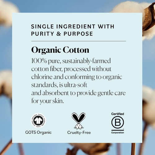 Tamponi di cotone biologici per bambini, 100% puro cotone biologico, organo certificato GOTS - Foto 6 di 12