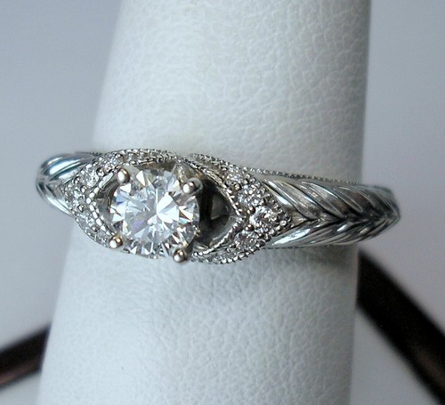 0.32 ct Round G/VS-1 .50 ctw Natural Diamonds 14K White Wed Set Was $3,395 Video - Picture 11 of 17