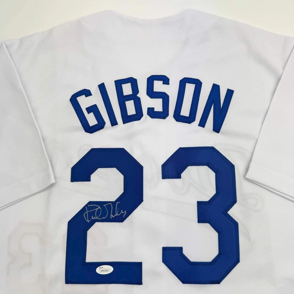 Autographed/Signed Kirk Gibson Los Angeles LA White Baseball Jersey JSA COA - Image 2 of 3