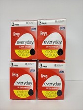 Leggs Everyday Ultra Sheer Pantyhose Jet Black Size B 5  1  To 5  11  Lot Of 4