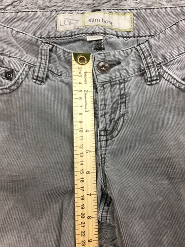 Ann Taylor LOFT Slim Boot Corduroy Pants Womens Size 4 Gray Cotton - Picture 8 of 13