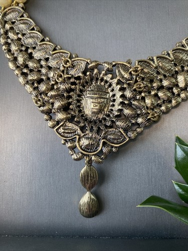 HEIDI DAUS Vintage Necklace Estate Jewelry Worth Waiting For Pearl Ruby Bib $300 - Picture 20 of 24