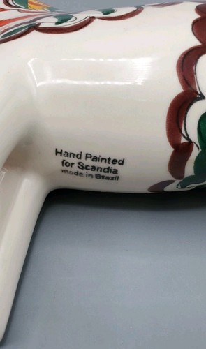 Estatuilla de Caballo Dala Cerámica Scandia Pintada a Mano Hecha en Brasil Colores MCM - Imagen 8 de 10