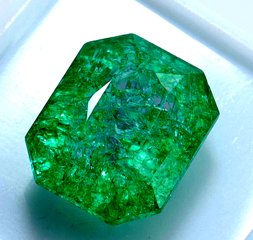 Piedra preciosa suelta única esmeralda verde colombiana Muzo con certificación natural de 15,20 quilates - Imagen 5 de 6