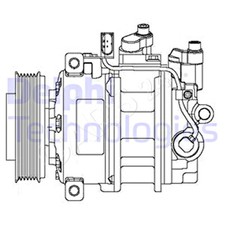 AC Compressor DELPHI Fits VW AUDI Phaeton Touareg A8 Q7 4E 4L 03-16 7L6820803C