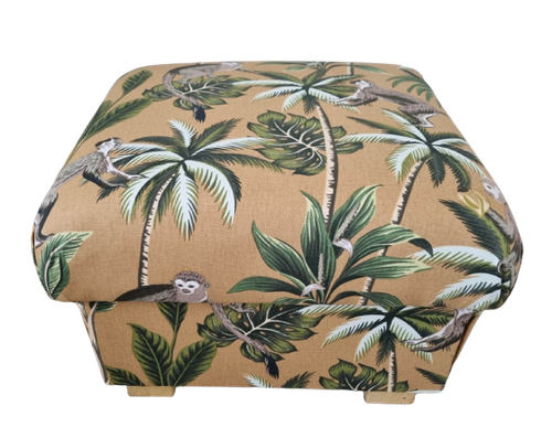 Storage Footstool Pouffe Footstall Accent Floral Peacocks Teal Ochre Blue Grey - Picture 125 of 317