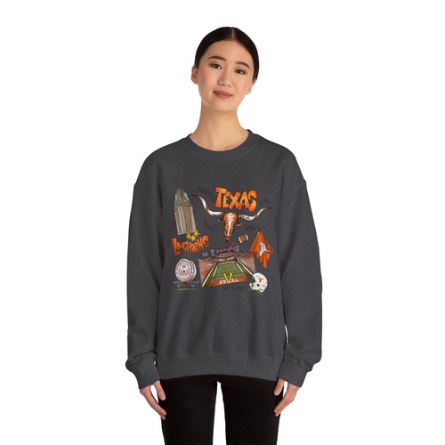 Texas Longhorn Sweatshirt - Unisex Heavy Blend™ Crewneck - Picture 25 of 41